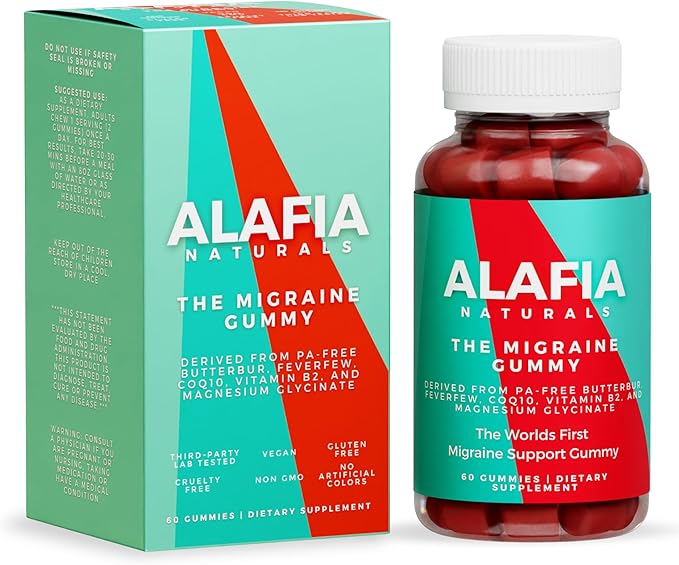 The Migraine Gummy - World's First Comfort and Support Gummy - Magnesium Glycinate Butterbur Feverfew CoQ10 Vitamin B2 400mg Riboflavin 400mg 60ct