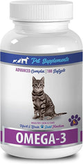 cat Omega 3 - Omega 3 - for Cats - Heart Brain and Joint Function - SOFTGELS - cat Joint Supplements - 1 Bottle (180 SOFTGELS)
