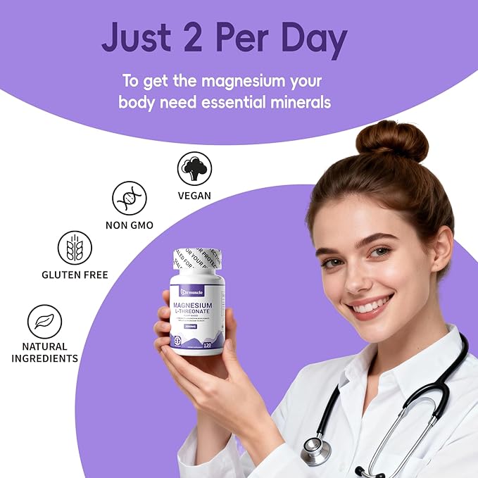Magnesium L-Threonate Plant-Based by Strmuscle™ Supplement for Insomniacs Sleep Formula 2000mg 60 Day Sleep &amp Brain Support Vegetarian Friendly 01