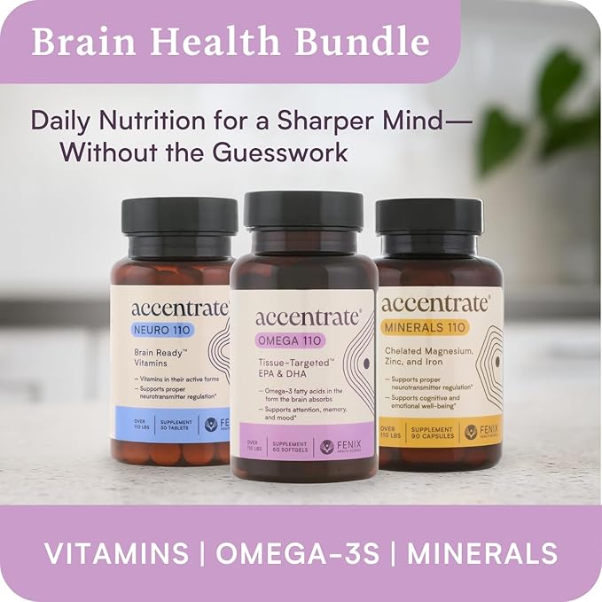 Omega 110 w/LYSOVETA LPC | EPA &amp DHA Supplements for Brain &amp Retina Health | Focus Attention Memory Mood &amp Vision | 6X Higher Absorption Than Fish Oil | High Potency Omega-3 LPC-DHA