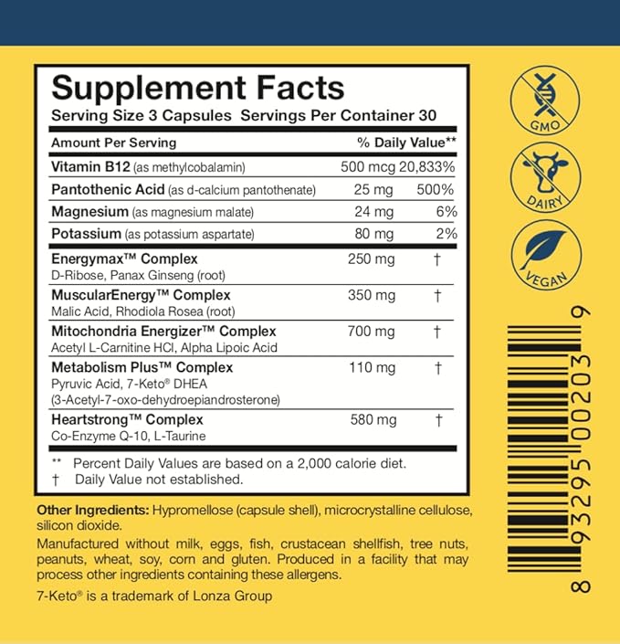Researched Nutritionals Mens &amp Womens Vitamins - Optimized Energy Duo - Adrenal Support &amp Mitochondrial Supplements to Promote Optimal Cellular Energy - ATP 360 &amp Multi-Plex