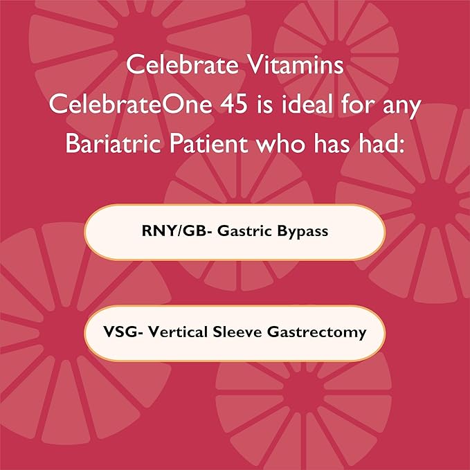 Celebrate Vitamins CelebrateONE 45 Chewables 45mg Iron - Once Daily Bariatric Multivitamin Essential Vitamins &amp Minerals - Gastric Bypass &amp Sleeve Gastrectomy Supplement - Cherry (90 Tablets