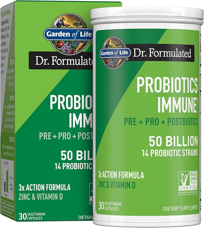 Garden of Life Dr Formulated Probiotics Immune Support &amp Dr. Formulated Probiotics Mood+ Acidophilus Probiotic Supplement