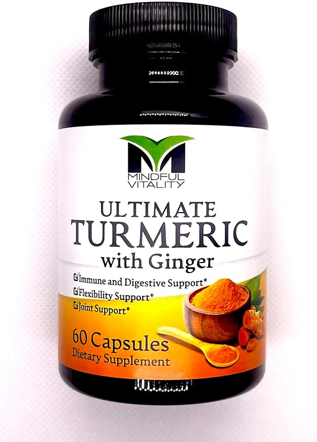 Ultimate Turmeric with Ginger 60 Capsules 500mg Organic Turmeric Joint and Immune Support Supplement