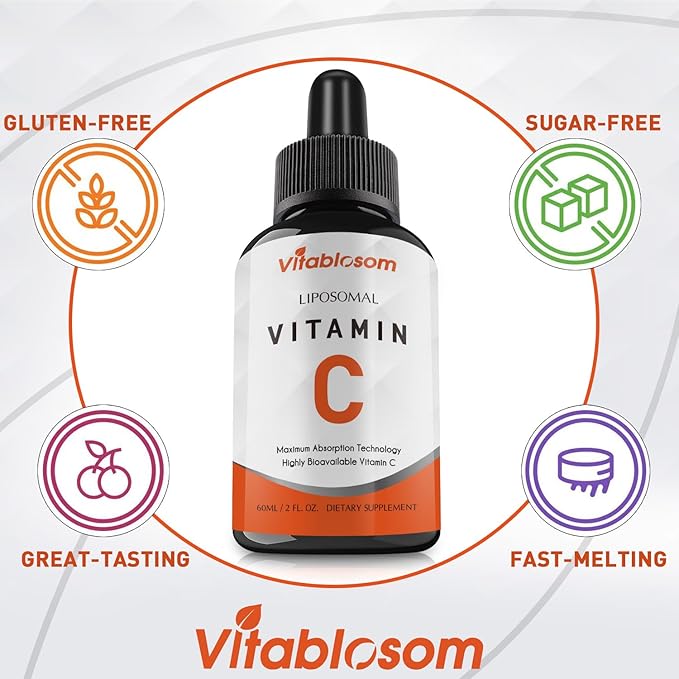 Liposomal Vitamin C 2000mg Liquid for Adults High Absorption VIT C Maximize Vitamin C Immune System &amp Antioxidant Support 60ML (2 Bottle)