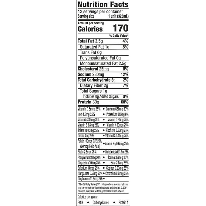 Equate High Performance Protein Shake Meal Replacement 30g Protein Low Sugar Gluten Free Lactose Free Nutritional Shake Ready to Drink for Workout Recovery and Muscle Gain 11 oz