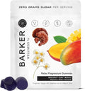 Barker Wellness Magnesium Relax Gummies | Advanced Stress &amp Muscle Tension Relief | Promotes Calm &amp Relaxation with Reishi Mushroom &amp Chamomile | Vegan Sugar-Free Tropical Mango | 60 Gum