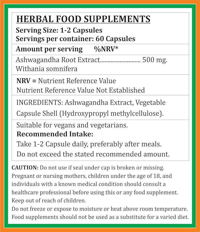 Ashwagandha Forte Capsules 500 mg. 60 Veg. Capsule | Ashwagandha (Withania Sominfera) Extract Capsules for Men and women | Ayurvedic Herbal Supplement/Remedies | 10:1 Forte (2 Bottles of 60 Capsules)