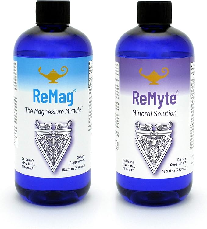 RnA ReSet ReMag &amp ReMyte – Magnesium &amp Multi-Mineral Liquid Supplement Bundle 16.2 Fl Oz Each (2-Pack) NSF Certified