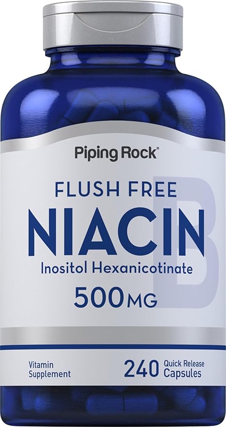 Piping Rock Niacin 500mg | Flush Free | 240 Capsules | Vitamin B3 Supplement | Non-GMO Gluten Free