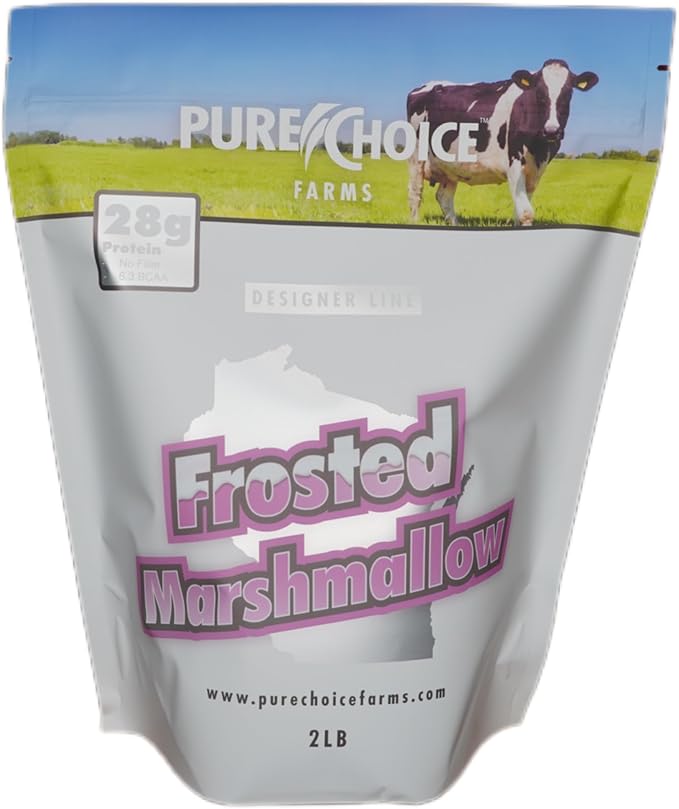Pure Choice Frosted Marshmallow Whey Protein Isolate Powder 28g Protein Undenatured Whey No Fillers (Frosted Marshallow Whey 2 lb)