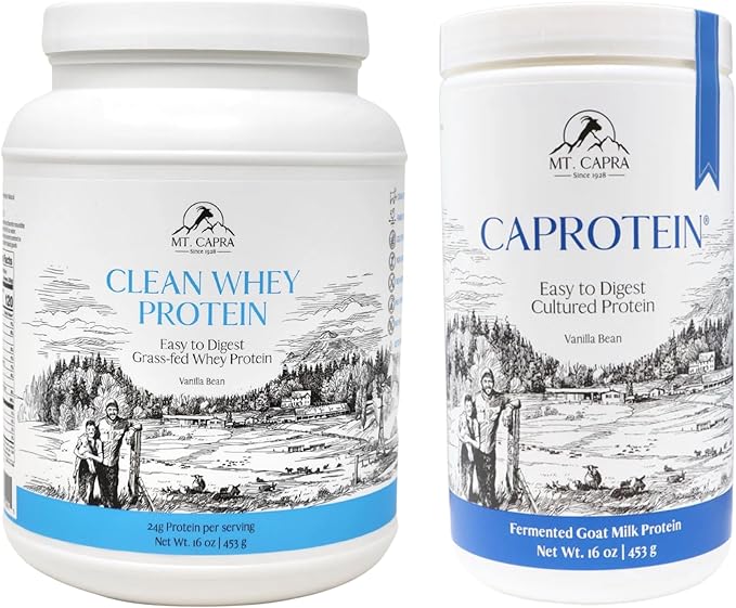 Mt. Capra Clean Whey Protein (Vanilla Bean) and Caprotein
