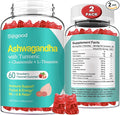 2 Pack Ashwagandha Gummies with L-theanine Ashwa Root Supplement Gummy for Women Men 120 Strawberry Flavored Gummies