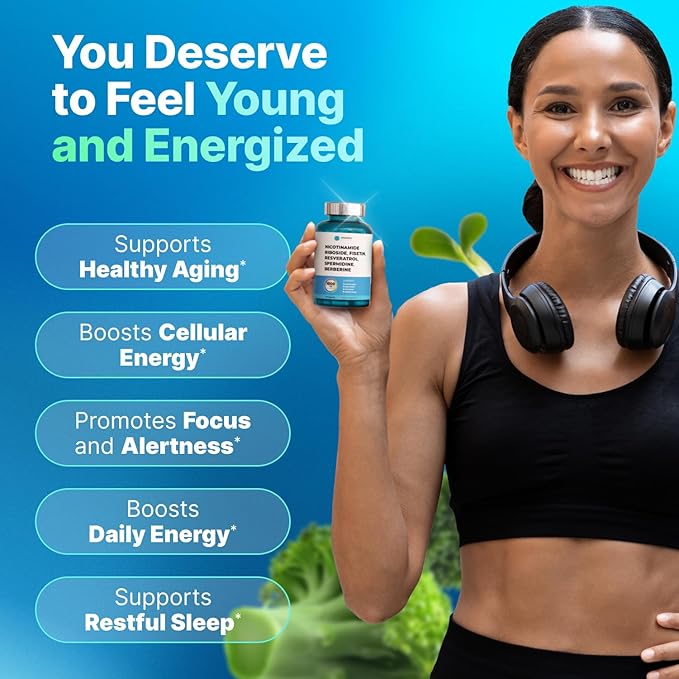 Liposomal Nicotinamide Riboside NR Supplement Resveratrol NAD : Nicotinamide 500mg w/Fisetin Resveratrol Powder Spermidine Berberine NAD Resveratrol Supplement 500 mg - 60 caps 2 Pack