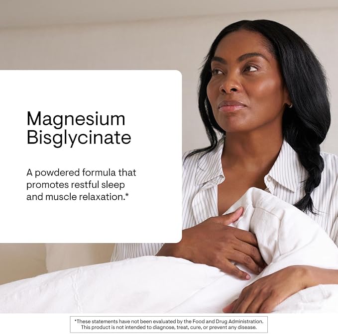 THORNE - Magnesium Bisglycinate - Powdered Magnesium Formula - Supports Restful Sleep Muscle Relaxation Heart Health &amp Metabolism* - NSF Certified for Sport - Gluten Dairy &amp Soy-Free - 60 S