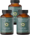 Natura Health Products Dual-Mag Complex Zinc and Vitamin D-A-K Supplement Bundle – Supports Bone Heart and Cellular Health - Promotes Cardiovascular Neurological and Immune Health
