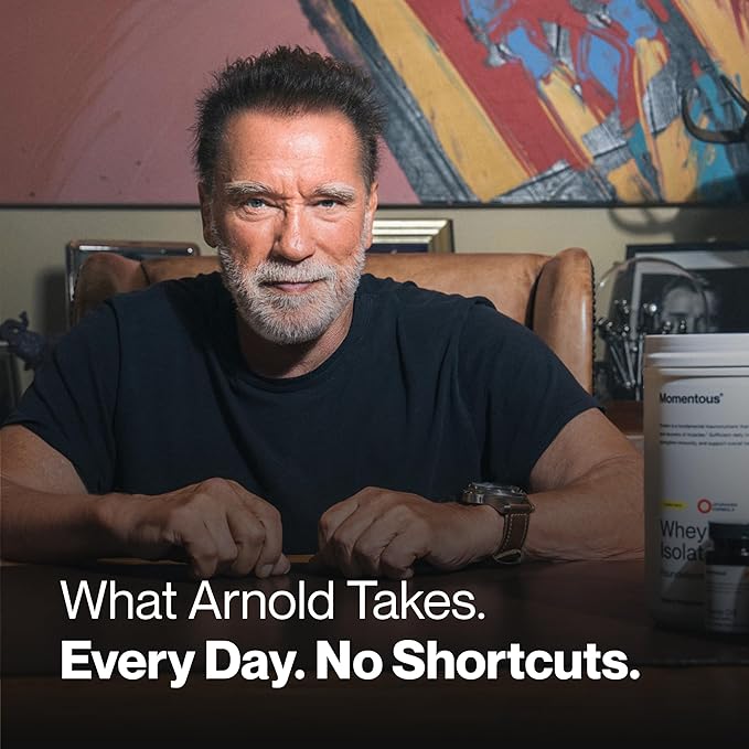 Momentous Arnold's Stack - Creatine Monohydrate Powder Essential Grass-Fed Whey Protein Powder (Unflavored) &amp Vitamin D3 (2000 IU) - Daily Fundamentals to Support Muscle Strength &amp Longevity