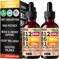 (2 Pack) Vitamin B12 and B6 Liquid Drops B12 Sublingual Vitamin B Complex - B 12 Vitamin 5000mcg - B12 Methylcobalamin for Energy Brain Heart Support with 27200 mcg Crimson Orange 80 Servings