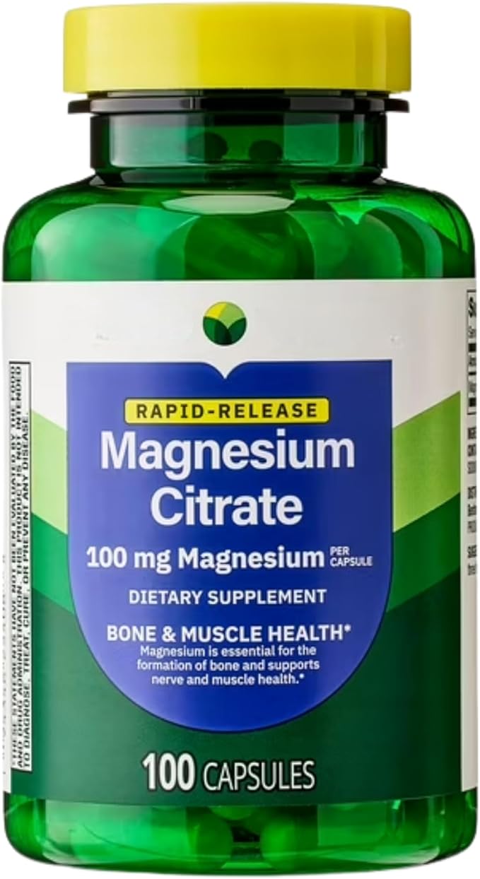 KP+ Magnesium | Magnesium Citrate 100 mg | Bone &amp Muscle Health Support | Rapid-Release Capsules | 100 Count | Dietary Supplement | Pack of 1