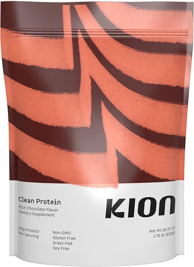 Kion Clean Protein | Grass-Fed &amp Pasture-Raised Whey Isolate Protein Powder | Rich Chocolate | 30 Servings