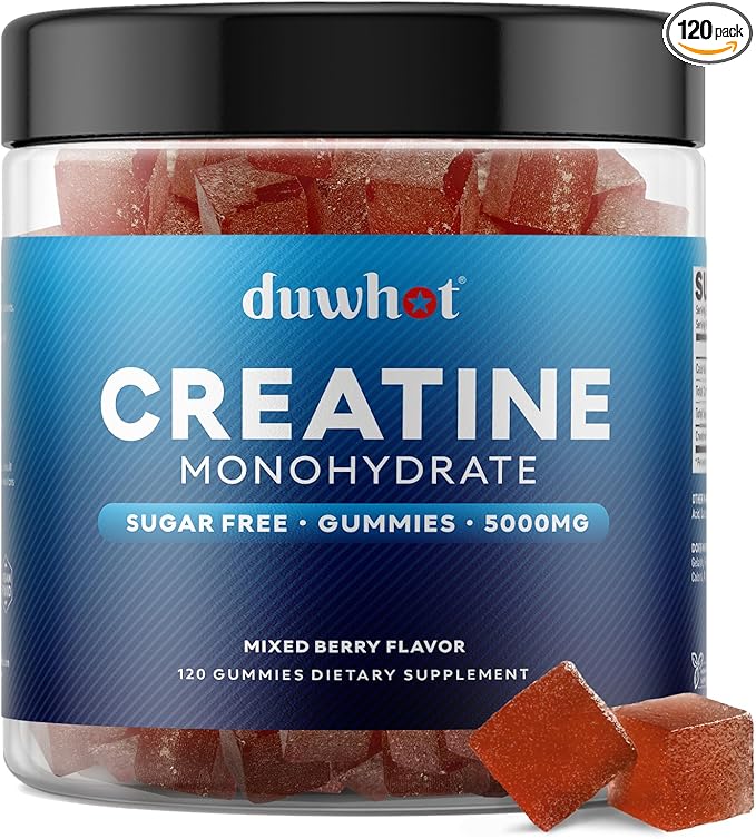 Creatine Monohydrate Gummies for Men Creatine Monohydrate Chewables 5g Per Serving Vegan Sugar Free Mixberry Flavor 120 Count