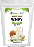 Z Natural Foods Vanilla Cream Whey Protein Isolate Nutrition-Rich Flavorful Protein Powder for Heart Health and Immunity Great in Tea Coffee Smoothie Non-GMO Gluten-Free Kosher 5 lbs