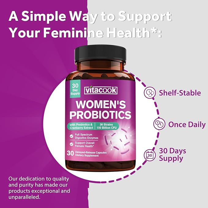 Iron Supplement for Women Men High Potency Iron 65mg with Vitamin C 250mg + Women's Probiotics 100 Billion CFU 36 Strains with Prebiotics &amp Digestive Enzymes