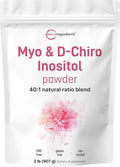 Micro Ingredients Myo-Inositol &amp D-Chiro Inositol Powder 2lb (442 Servings) | 40:1 Ideal Ratio Inositol Supplement for Women | Supports Hormonal Balance &amp Ovarian Health | Non-GMO Vegan Fil