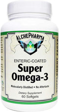 Enteric-Coated Super Omega-3 1000mg Complies with Strict European Standards for Purity - 60 Enteric Softgels
