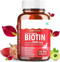 Plant Based Biotin Tablets -120 Veg Tablets Sesbania with Amla Grapeseed &amp Hair Multivitamins Biotin Helps Hair Growth Strong Hair Glowing Skin &amp Nails for Men Women