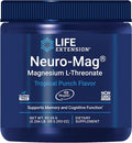Life Extension Neuro-Mag Magnesium L-Threonate Powder (Tropical Punch) - Ultra-Absorbable Magnesium - Supports Memory Focus Cognitive Function &amp Mood - Gluten free Non-GMO Vegetarian (30 Servi