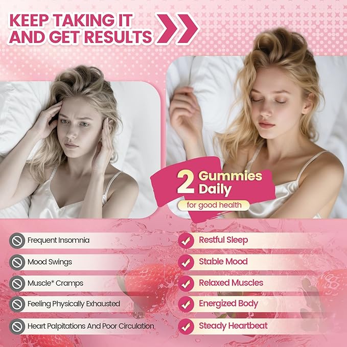 24-in-1 Magnesium Gummies 6183mg Magnesium Complex for Women and Men &amp Kids with Magnesiums Glycinate Citrate Malate Vitamin D3 K2 CoQ10 Zinc Potassium Sleep Heart Support Strawberry 2 Ba