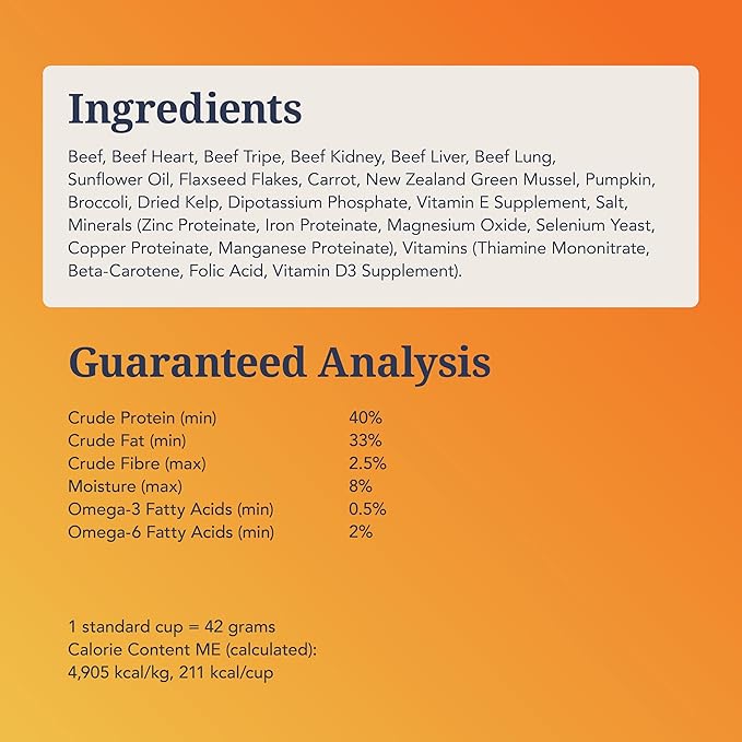 K9 Natural Beef Freeze Dried Dog Food High-Meat Natural Complete Meal or Meal Toppers for Dogs Grass-Fed Beef from New Zealand Grain-Free GMO-Free Complete &amp Balanced Nutrition 4lb