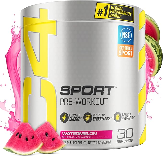 Cellucor C4 Sport Pre Workout Powder Watermelon - NSF Certified for Sport + Preworkout Energy Supplement for Men &amp Women - 135mg Caffeine + Creatine Monohydrate - 30 Servings