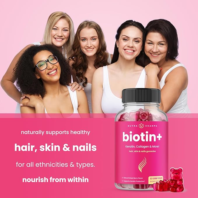 NutraChamps Complete Hair Skin &amp Nails Bundle - Biotin Collagen Keratin &amp More