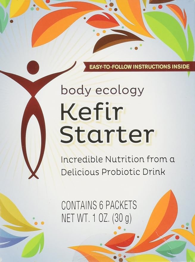 Body Ecology Kefir Starter | Nutritious Probiotic Drink | Supports Optimal Digestive Health | Non-GMO Gluten-Free Vegetarian | 6 Packets