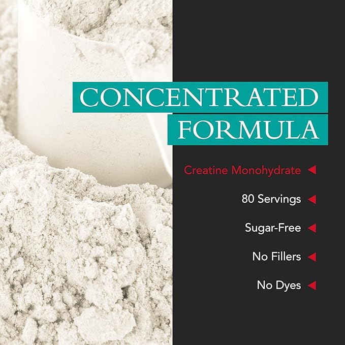 Creatine Monohydrate Powder Supplements – Strawberry Lemonade Flavored Drink Mix for Men &amp Women - Support Muscle Gains &amp Strength - Pure Filler &amp GMO Free Supplement 5000mg 15.8 oz