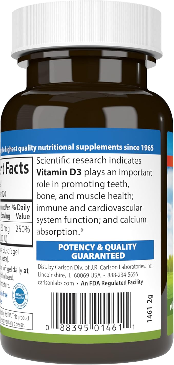 Carlson - Co-Q10 Co-Enzyme Q10 100 mg Energy Production &amp Heart Function 200 Softgels