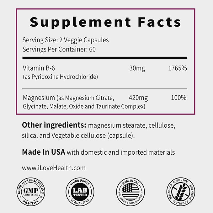 Benfotiamine 600mg Plus 20mg Vitamin B1 and Magnesium Complex Supplement 420mg- 30mg Vitamin B6-5 in 1 Ultra Absorption Magnesium Glycinate