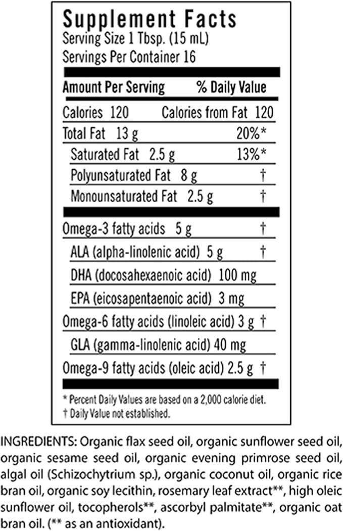 UDO’s Triple Omega 3-6-9 DHA Oil Blend 8.5 oz - &amp Gluten Free