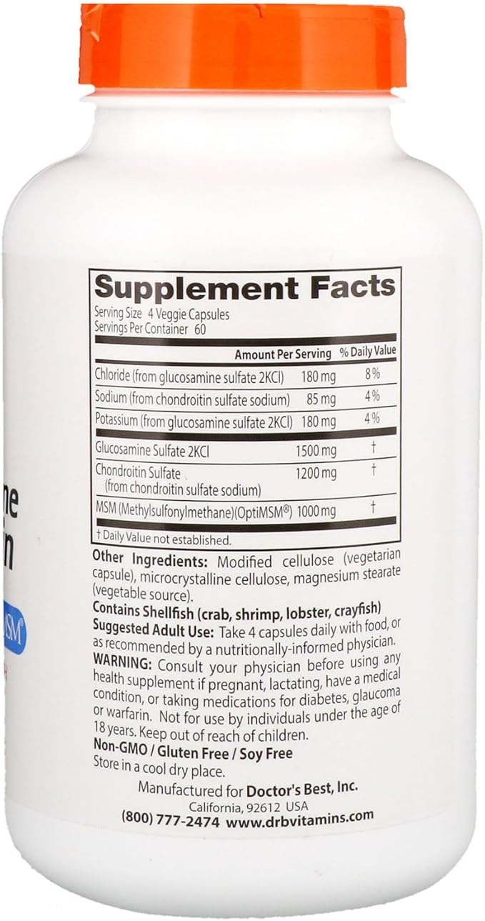 Doctor's BEST (3 Pack Glucosamine Chondroitin MSM with OptiMSM 240 Veggie Caps