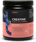 LEGION Micronized Creatine Monohydrate Supplement - Clean Creatine Powder for Muscle Gain &amp Post Workout Recovery - Micronized Creatine Supplement for Maximum Absorption (60 Servings Blue Raspber