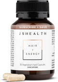 JSHealth Hair Growth Vitamins for Women. Hair + Energy with Kelp Iodine and Zinc. Supports Thickness Strength Energy. Nutritionist-Formulated (30 Capsules)