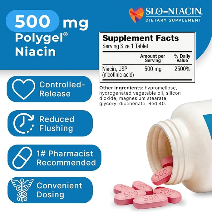 Slo-Niacin 500 mg Tablets 200 Tablets