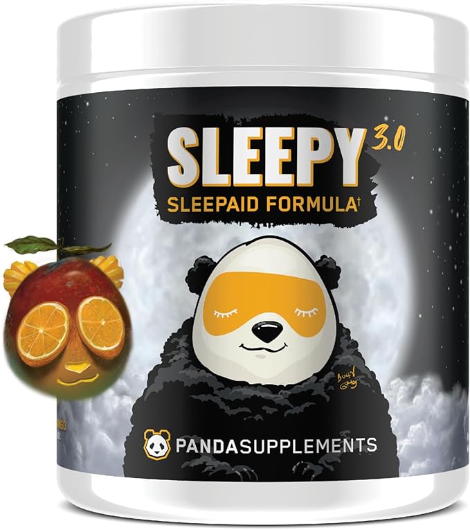 Underground Bio Labs Panda Supps – Sleepy 3.0 Natural Sleep Aid Formula: 5mg Melatonin 300mg GABA Chamomile Extract (Citrus Mango) 30 Servings