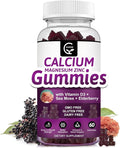 Calcium Magnesium Zinc Gummies with High Absorption Magnesium Glycinate 300mg Potassium - Plant Complex Calcium Magnesium 2:1 Ratio with D3 Sea Moss for Bone Immune &amp Sleep Support Vegan-2 Pac