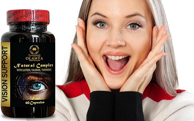 Eye Supplements for Aging - Vision Support Complex - Taurine Capsules Vision Support Eye Vitamins Natural Complex for Vision Support - 1 Bottle 60 Capsules