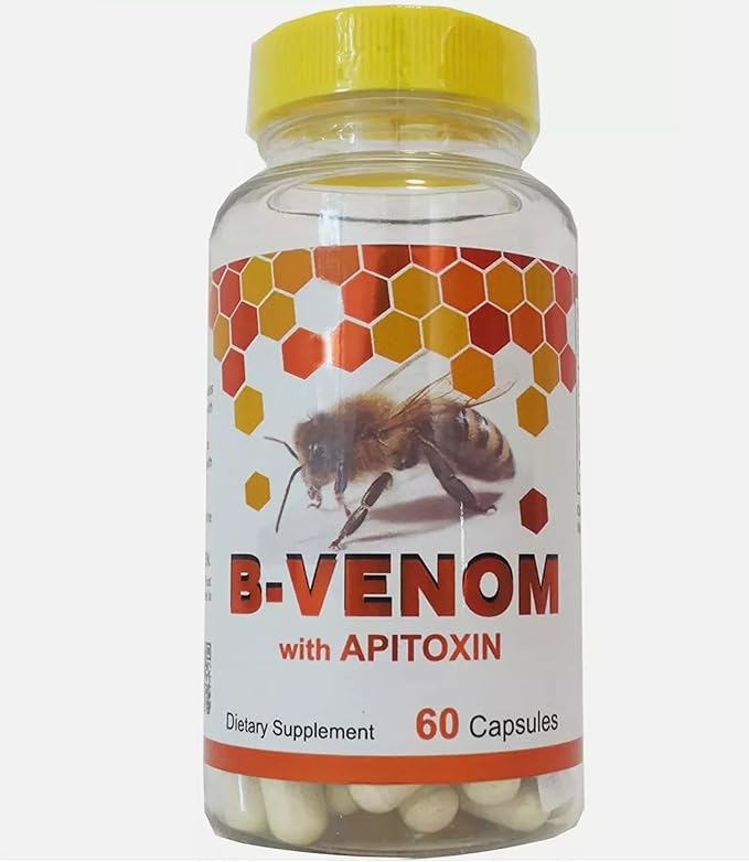 B - Venom Bee Venom with glucosamine sulfate veneno abeja capsulas 1 Bottle 60 Capsules