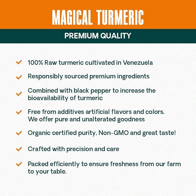 JESSICA WELLNESS Magical Turmeric Ginger Tea Black Pepper and Stevia | Ginger Turmeric Tea Organic Blend | 3.5 oz (Original Flavor)