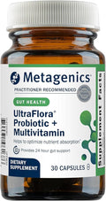Metagenics UltraFlora Probiotic + Multivitamin - All-in-One Daily Gut Health &amp Digestive Balance Support* - Clinically Tested Probiotic Blend with 17 Essential Nutrients - Gluten-Free - 30 Capsule